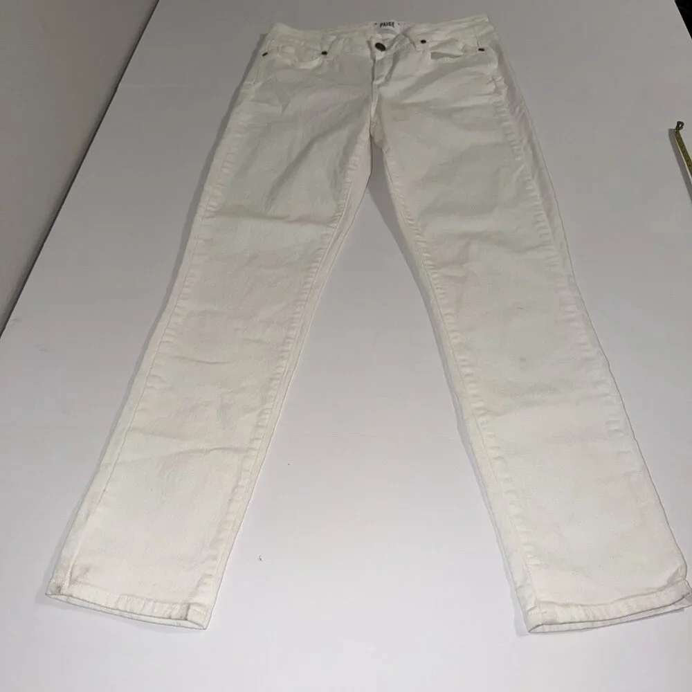 Paige Jeans Women 29‎ White Kylie Crop Minimalist Summer Spring Classic Vacation